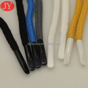 Durable <span class=keywords><strong>Blanc</strong></span> Coton Dentelle Plastique Dur Aglet Bouchon Hoodies Cap Dentelle Cordon Métal Basculement Remplacement Chaussure Dentelle - Product Image 6