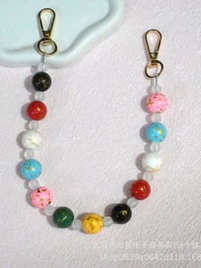 ลูกปัดโซ่เรซินสี<span class=keywords><strong>ทอง</strong></span>ลูกปัดกระเป๋าถือหินห่วงโซ่โทรศัพท์มือถือแขนสั้น DIY เครื่องประดับเครื่องประดับกระเป๋าอุปกรณ์เสริมสายคล้อง - Product Image 4