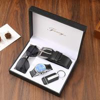 Coffret Cadeau d'Affaires pour Homme : Montre à Quartz, Ceinture en Cuir, Portefeuille – Boîte Cadeau Haut de Gamme Modèle Luxe M2870 pour la Fête des Pères et Thanksgiving