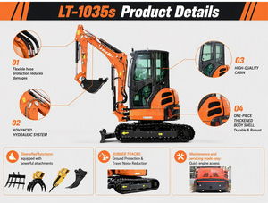 รถขุดขนาดเล็ก 3.5 ตัน EPA V รุ่น Digger รถขุดขนาดเล็กสำหรับฟาร์ม รถขุดตีนตะขาบขนาดกะทัดรัด 1 2 ราคา - Product Image 6
