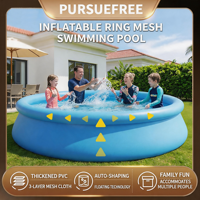Aufblasbarer PVC-Pool für Draußen Runde Form Mehrere Größen Familiennutzung für Garten & Hinterhof