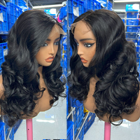 Wig rambut manusia asli keriting bouncy 22 inci, kepadatan 300%, dengan lace closure 5x5, gelombang longgar, tanpa lem, untuk wanita