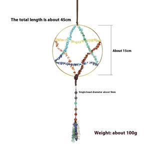 Carillon éolien <span class=keywords><strong>DIY</strong></span> en pierre naturelle craquelée, cristal <span class=keywords><strong>de</strong></span> jade, décoration d'intérieur, ornement suspendu, artisanat en cristal, <span class=keywords><strong>attrape</strong></span>-rêves étoile à cinq branches - Product Image 3