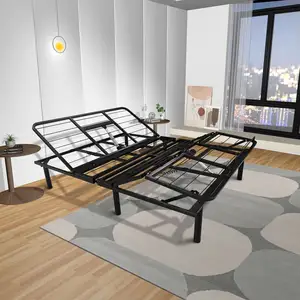 Muebles de dormitorio de estilo moderno, cama eléctrica ajustable con Motor Okin alemán plegable, con cable remoto