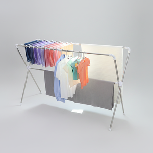 [HOME FRIEND] X-shaped Large (10 hangers) Stable structure Drying <b>Rack</b> suitable for towels shirts and garments - Product Image 2
