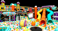 Aoleao Aire de jeux intérieure personnalisée Future Metro avec piscine à balles, toboggan, trampoline d'escalade, karting pour enfants, jeux souples certifiés CE TUV