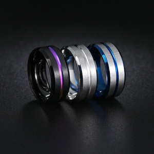 Mode Günstiger Preis Nicht verblassen der Edelstahl Matt gebürstete Ringe Titan Stahlring für Männer - Product Image 1