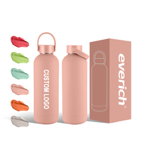 Bouteille d'eau en acier inoxydable à double paroi isolée sous vide avec logo personnalisé, petite ouverture, 500 ml, 750 ml, 1000 ml