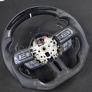 Volante de Fibra de Carbono con LED para Ford Mustang GT V6 EcoBoost <span class=keywords><strong>Shelby</strong></span> <span class=keywords><strong>GT350</strong></span> GT500 Modelos 2015-2023 - Product Image 3