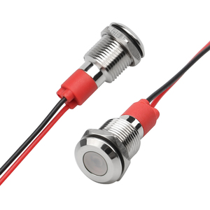 10MM White Indicator Light 12v 24v Waterproof Indicator Signal <strong>Lamp</strong> With Wire
