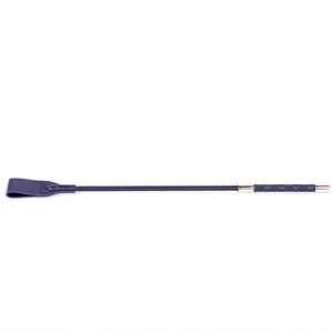 Fouet SM en cuir véritable noir, long, pour adultes, usage BDSM. - Product Image 4
