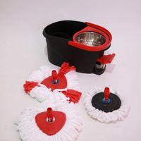 Serpillère à double fonction en matériaux écologiques avec seau, comprenant 2 recharges de serpillère, serpillère rotative avec seau à pédale pour le nettoyage des salles de bain
