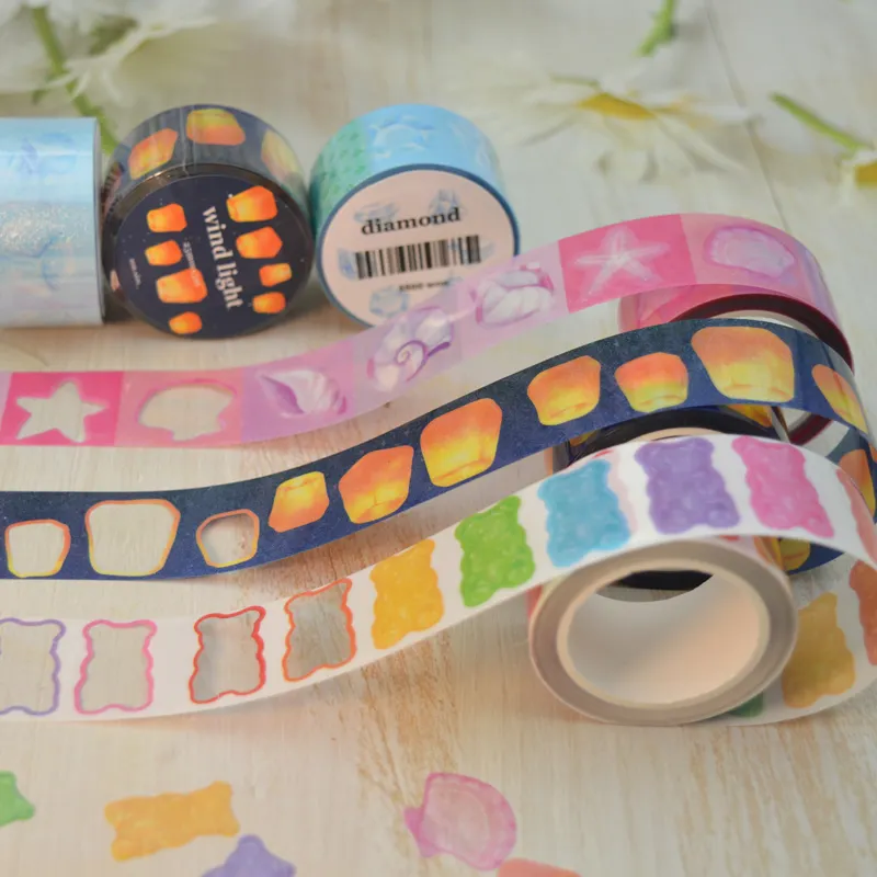 Aangepaste Cartoon Sticker Serie Schattige Decoratieve Sticker Kus Cut Washi Tape