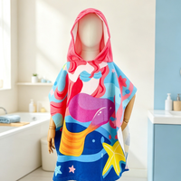 Serviette à capuche douce pour enfant, anti-choc, pour le bain, la plage, la piscine, la maison, imprimé animal de dessin animé, super absorbante, utilisation en salle de bain