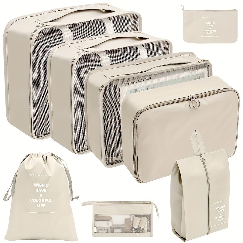 Conjunto de 8 piezas beige cremoso