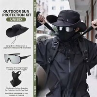 Ensemble de trois chapeaux de randonnée et de pêche, protection solaire, séchage rapide, respirant, masque facial anti-UV, chapeaux de randonnée et de pêche