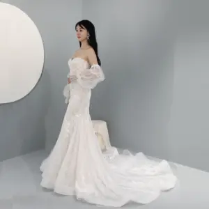 Wedding Dress Factory Bridal Gown Simple Mermaid Lace Sexy For Lady Women Vestido De Noiva
