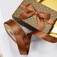 Ruban de fête personnalisé en gros de 2,5 cm, décoration, emballage cadeau de mariage, rubans d'impression, ruban en satin pour emballage de chocolat