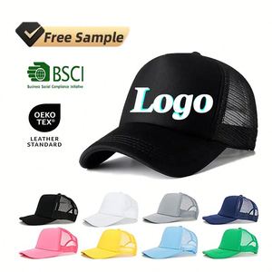 Gorra de béisbol clásica de malla lisa de 5 paneles, personalizable de fábrica, para deportes - Product Image 3