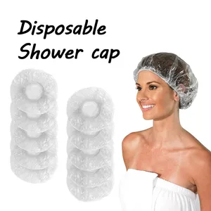 Gorros de baño de ducha de spa transparentes de plástico Pe impermeables desechables