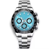 Montre Homme de Luxe 39mm, Verre Saphir, Mouvement Seiko VK63, Logo Personnalisé ou Stérile, Chronographe à Quartz, Date, Style Daytona