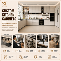 Meubles de cuisine en bois naturel, système d'armoires de cuisine avec fabrication sur mesure pour projets résidentiels, directement de l'usine