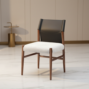 Chaise de salle à manger en cuir de selle en <span class=keywords><strong>bois</strong></span> massif de style nordique, meubles de luxe écologiques pour la maison et l'hôtel - Product Image 4