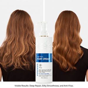 Crème Capillaire Réparatrice Profonde OEM Marque Privée 750ml Nourrissante Anti-Chute Kératine Huile d'Argan Lissante Traitement Cheveux Frisés - Product Image 1