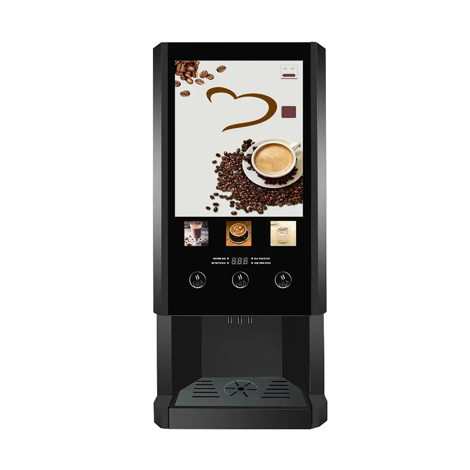 Automatic 3 Hot Flavors Coffee And Tea Vending Machine For Business