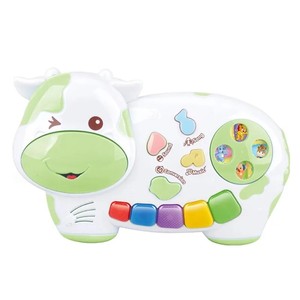 Jouet musical pour bébé Jinming, <span class=keywords><strong>piano</strong></span> en plastique mignon en forme de <span class=keywords><strong>vache</strong></span>, instrument de musique, orgue électronique avec lumière et musique - Product Image 2