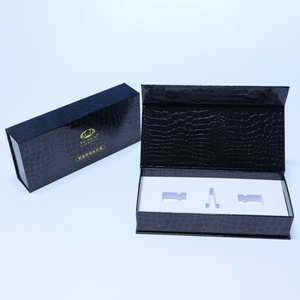 Caja de Embalaje Personalizada de Papel Especial con Tapa Abatible para Ampollas de Esencia, Caja de Papel con Textura Cosmética y Cierre Negro con Logotipo - Product Image 2