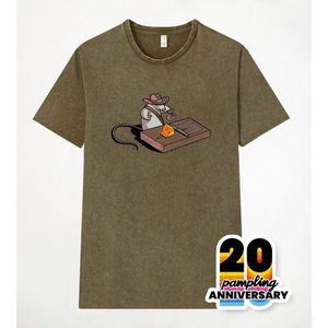T-shirt Indiana Mouse verde oliva, design per il 20° anniversario - Product Image 3