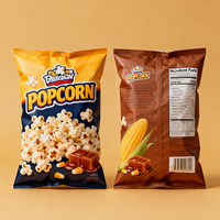 Sacs en plastique laminés personnalisés à fermeture arrière pour emballages de snacks, de chips, de pop-corn et de croustilles