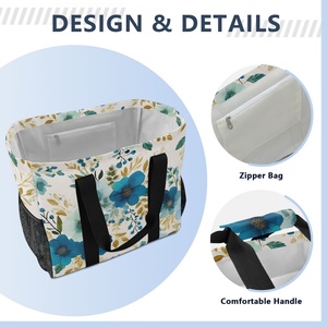 Sac de courses réutilisable grande capacité personnalisé avec accessoires hawaïens et poignée durable pour usage quotidien et promotion publicitaire - Product Image 3