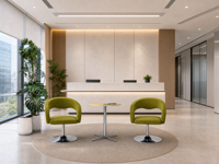 Fauteuil pivotant élégant à 360 degrés, sièges de réception Voffice, cuir synthétique, canapé lounge créatif