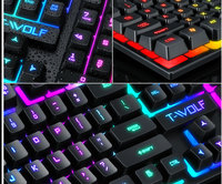 Clavier de jeu filaire USB 104 touches mécanique suspendu rétroéclairé LED arc-en-ciel pour PC ordinateur portable
