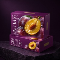 Boîte cadeau pour fruits en prune violette avec poignée, emballage pour produits frais, emballage cadeau en gros