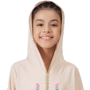 3-14 anni ragazza ricamo chiuso Abaya vestito con cappuccio musulmano bambini Casual Abaya Maxi abiti Robe <span class=keywords><strong>marocco</strong></span> Dubai turchia bambini - Product Image 4