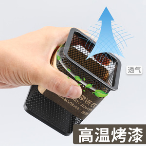 Metal <b>Pen</b> Holder Square Round Mesh Large Capacity Office Desk Student Stationery Storage <b>Box</b> 80x80x98mm - Product Image 4