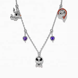 Collier personnalisé en argent sterling 925 avec pendentif Le cauchemar avant Noël, plaqué or 18 carats, bijoux fins pour femmes - Product Image 4