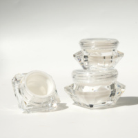 Pot cosmétique vide en plastique acrylique transparent en forme de bijou, 5g, 10g, 15g, pour crème