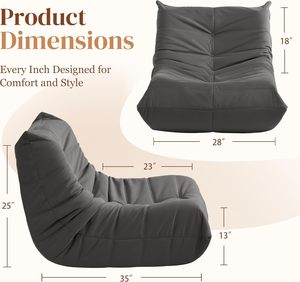 Fauteuil pouf, fauteuil de salon, canapé pouf pour adultes, fauteuils pouf pour adolescents avec mousse haute résilience - Product Image 2