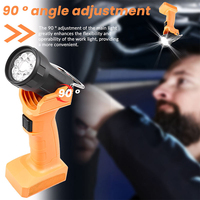 90 ° Lampe de travail rotative portable avec crochet, rechargeable USB Type-C 4000 mAh, idéale pour la réparation automobile et l'éclairage de garage