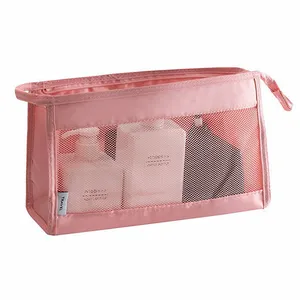 Makeup Bag Cosmetic Wash Bag Zipper Travel Toiletry Storage Pouch Organizer 2023 HOT Mesh Nylon Bag Tianze Custom Logo Accepted