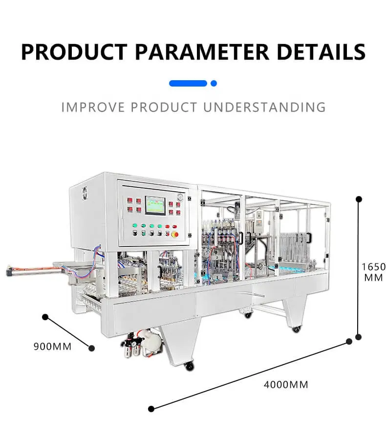 Automatic water cup filling sealing and packing machine ready drink tea cup heat seal machine