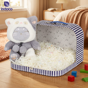 กล่องของขวัญเด็กแบบกระเป๋าเดินทางราคาประหยัด กล่องกระดาษแข็งสำหรับเด็ก - Product Image 1