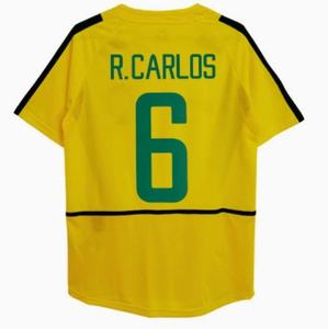 02 for Brazil Home Retro Football Suit for Men Short Sleeve Carlos 9 <strong>Ronaldo</strong> 11 Ball <strong>Clothing</strong> 06 - Product Image 1