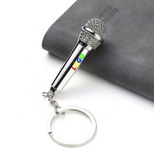 <b>Mini</b> <b>Microphone</b> Keychain - Realistic Metal Mic Gift, Promotional Souvenir for Music Lovers - Product Image 1