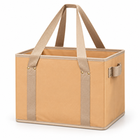 Sac fourre-tout pliable en papier kraft lavable grande capacité avec poignées renforcées pour courses et rangement – Vente en gros