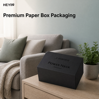 Boîte cadeau en carton rigide personnalisée, insert en mousse noir mat, base et couvercle séparés pour montre, parfum, bijoux